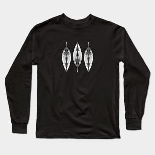 save the earth icon, leaf vintage hand drawing design Long Sleeve T-Shirt